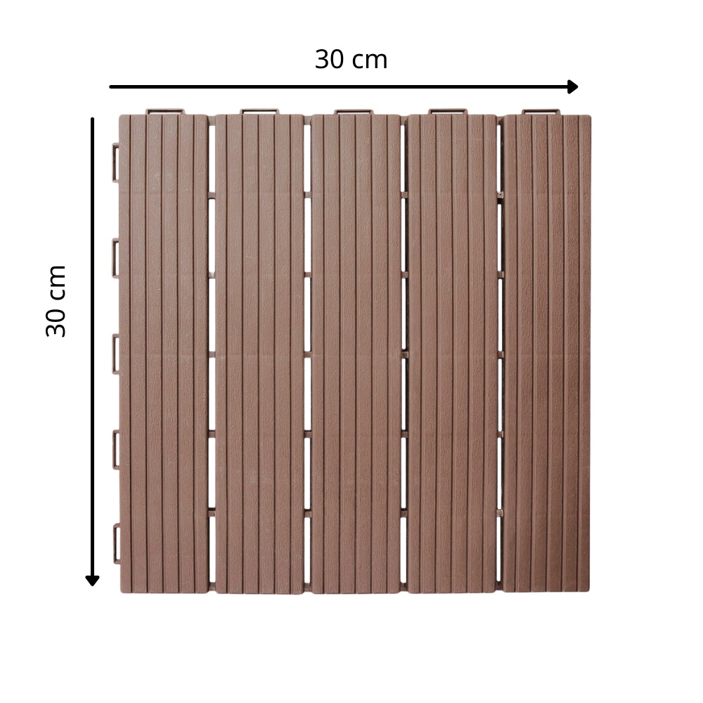 Vỉ Nhựa 5 Nan Lót Sàn Ban Công, Sân Thượng Kích Thước 30x30cm (VLS-001-0NAU)