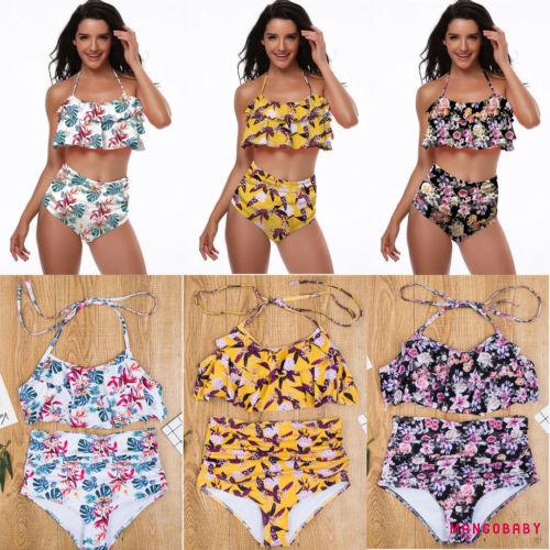 Bộ bikini 2 mảnh họa tiết xinh xắn thời trang cho mẹ và bé