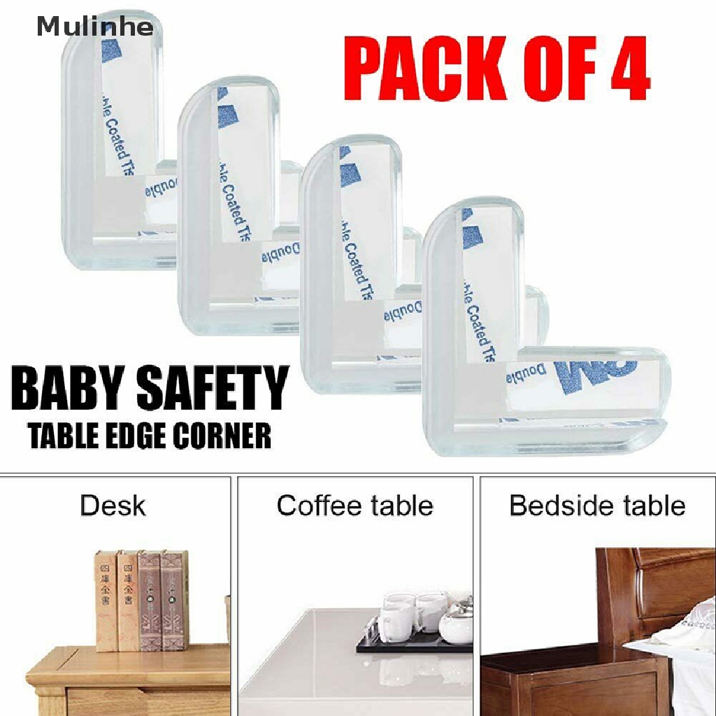 Set 4 Đệm Cao Su Trong Suốt Bọc Cạnh Bàn Bảo Vệ An Toàn Cho Bé