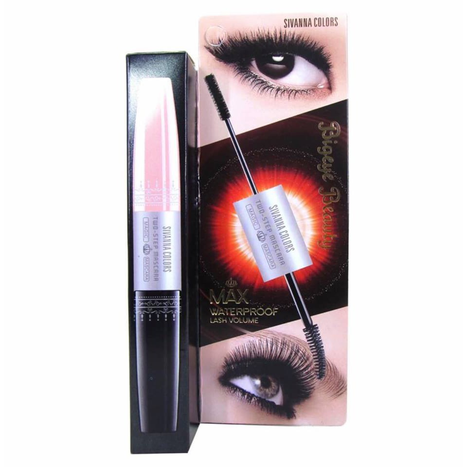 Mascara Chuốt Mi 2 Đầu Sivanna Colors Two-Step Bigeye Beauty Max Waterproof Lash Volume