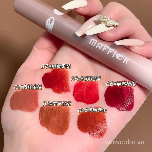 [Hàng mới về] Son môi Maffick dạng lỏng lâu trôi chống thấm nước với 6 màu tùy chọn