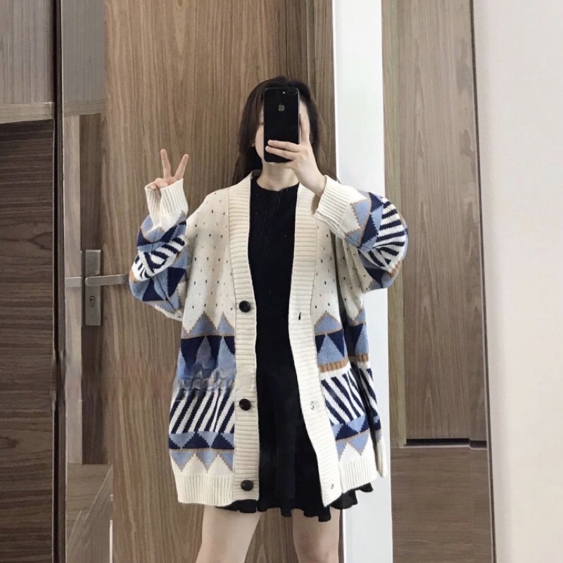 Áo khoác cardigan len thổ cẩm dày dặn ( Hàng Quảng châu)