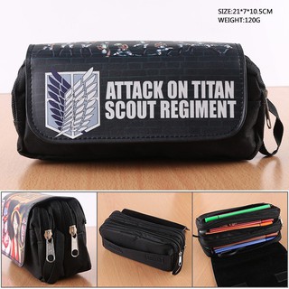 Attack On Titan 3d Cartoon Student Canvas Pencil Case Christmas Gift