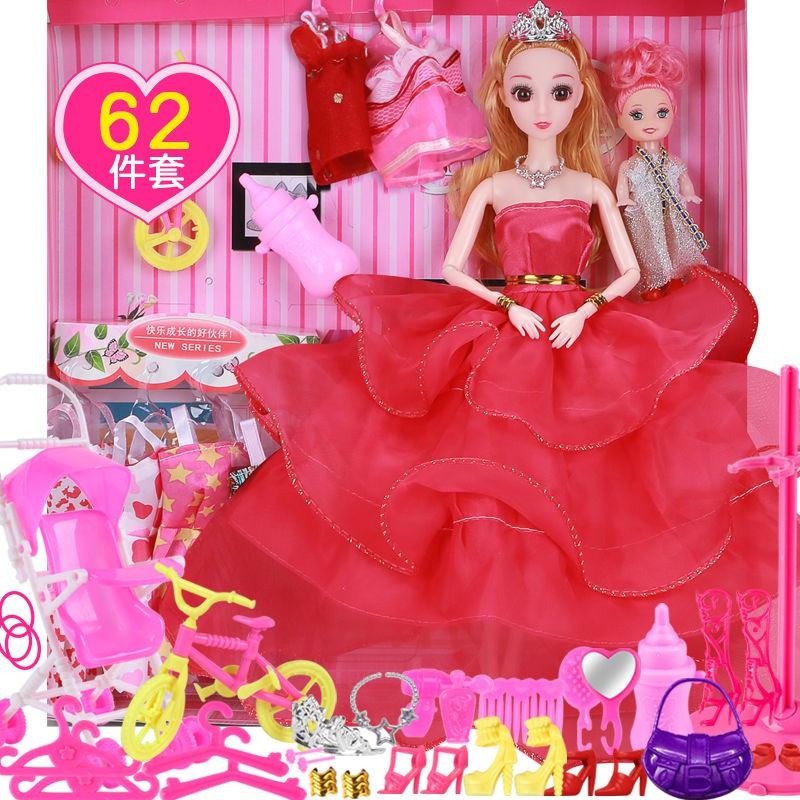 Bộ Đồ Chơi Búp Bê Barbie Mặc Đầm Cưới Kiểu Công Chúa Dễ Thương Cho Bé Gái