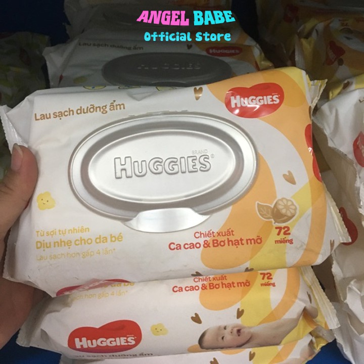 Khăn Ướt Huggies Cacao và Bơ Hạt Mỡ (72 Miếng/ Gói)