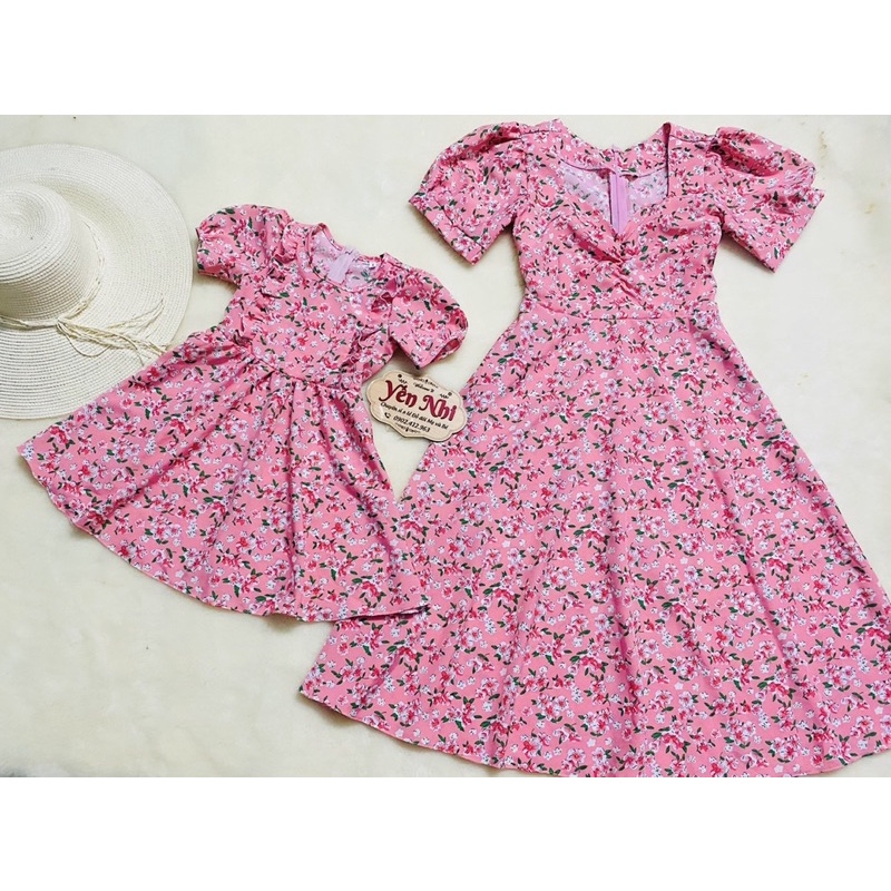 Set đầm đôi hoa nhí cho Mẹ & bé Gái