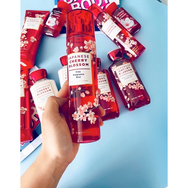 Sữa tắm/ Xịt body/ Cream dưỡng ẩm/ Lotion Combo Japanese Cherry Blossom- Bath body works