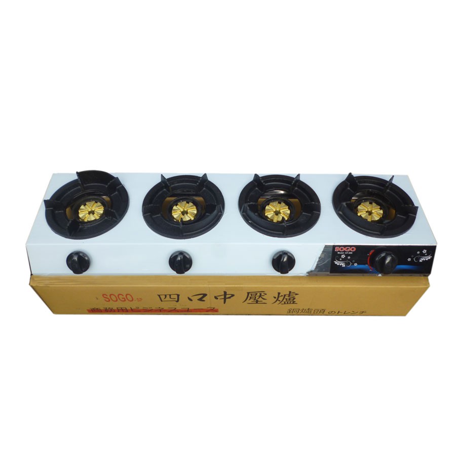 BẾP GAS BÁN CÔNG NGHIỆP 4 LÒ KHÈ SOGO GT-208S4