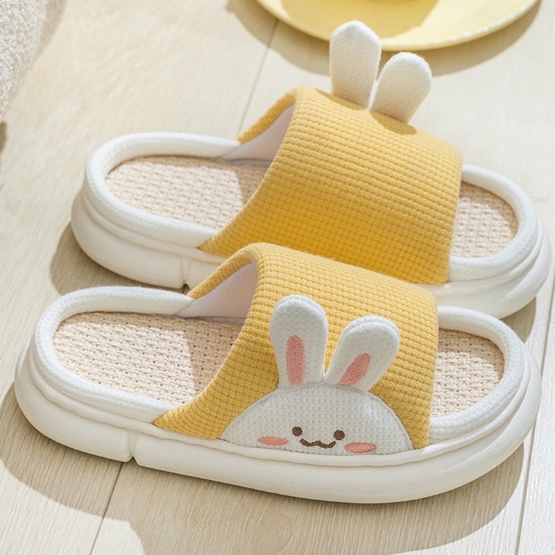 Dép lông thỏ đi trong nhà, quai ngang dạng bánh mì, đi ấm chân vào mùa đông