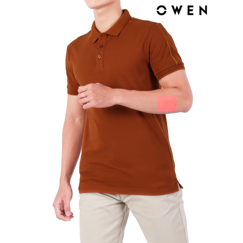 Áo polo ngắn tay OWEN Bodyfit Nâu - APV21857 | BigBuy360 - bigbuy360.vn