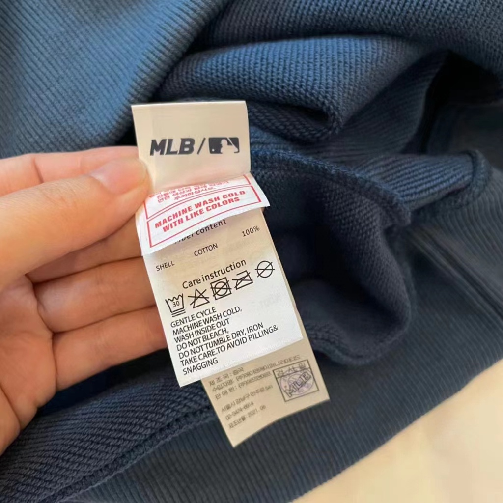 MLB Áo Sweater Cổ Tròn Dáng Rộng Màu Gradient NY Kiểu Hàn Quốc Thời Trang Thu Đông Cho Các Cặp Đôi