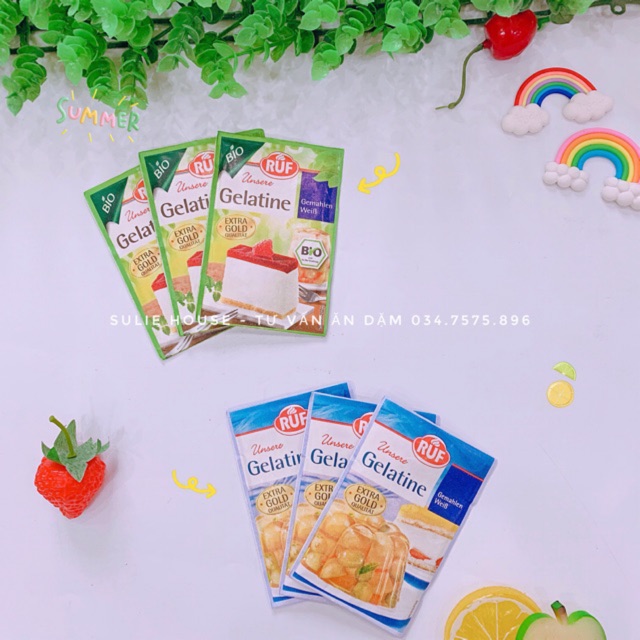 ] Bột gelatine hữu cơ Ruf 9g