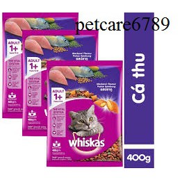 COMBO 3 gói Thức ăn mèo HẠT WHISKAS CHO MÈO 400g = 1.2kg