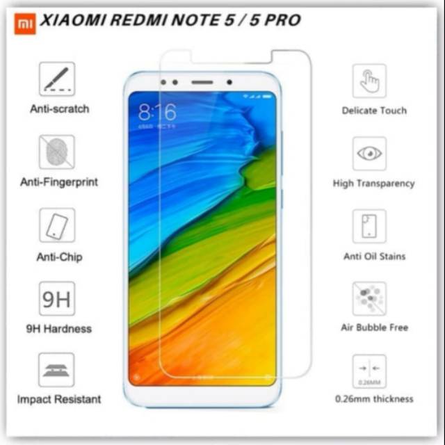 Kính Cường Lực 9h Bảo Vệ Màn Hình Chống Thấm Nước Cho Xiaomi Redmi Note 5 Pro