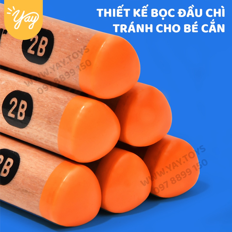 06 Cây Bút Chì Gỗ Tập Viết phù hợp cho bé từ 2 tuổi - Mideer