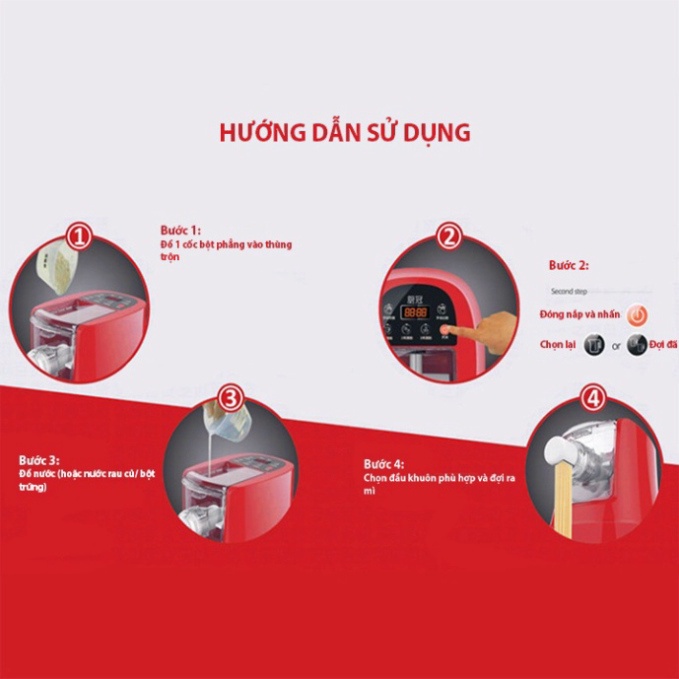 Máy làm bún, làm mì tươi, bánh canh tự động tại nhà Chính hãng SOKANY kèm 13 khuôn