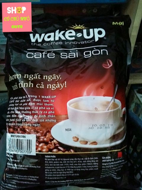 Cà phê sữa hòa tan Wake Up Café Sài Gòn 456g (19g x 24 gói)