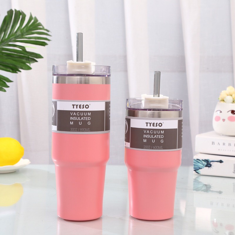 Bình ly giữ nhiệt TYESCO  2 dung tích 600ml 900ml, chất liệu inox 304 cao cấp, đi kèm ống hút giữ nóng lạnh 8h Ráp