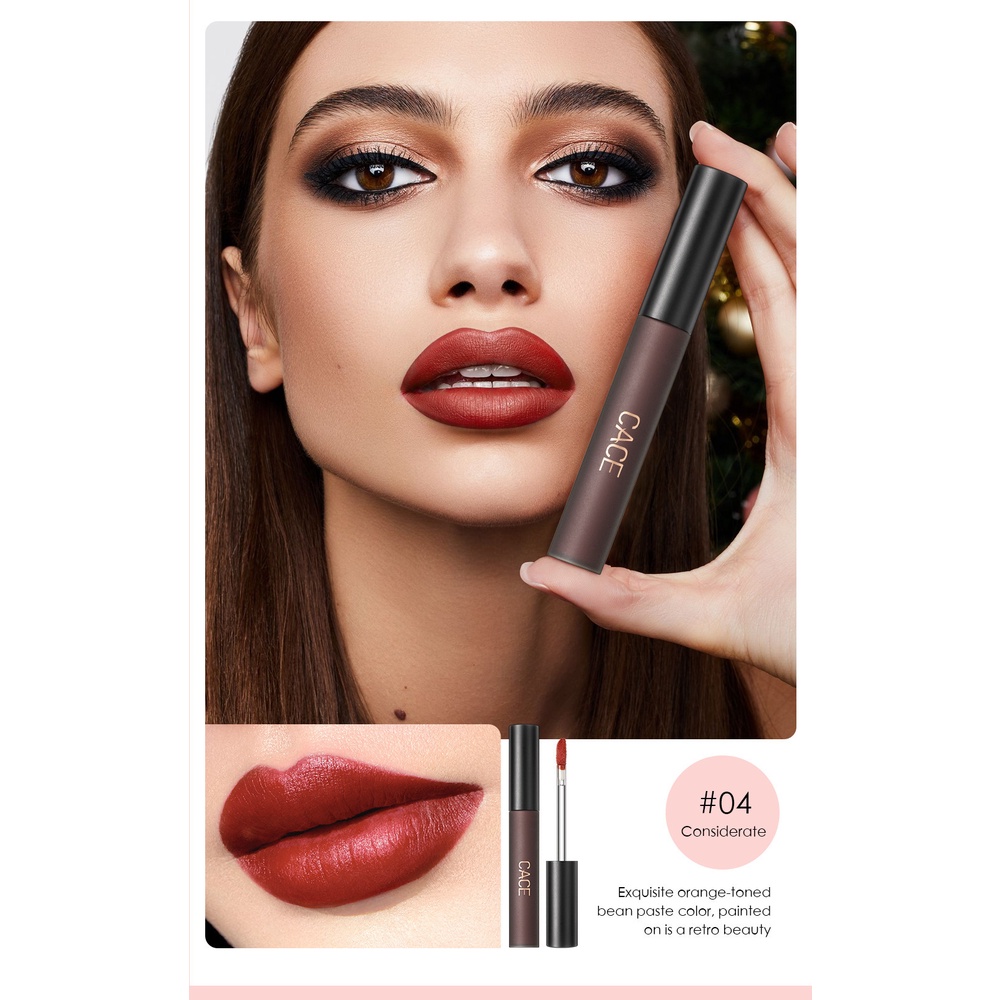 Set 4 Son Kem Lì CACE MÈO Tặng Kèm 1 Dây Chuyền Bạch Kim Khảm Đá