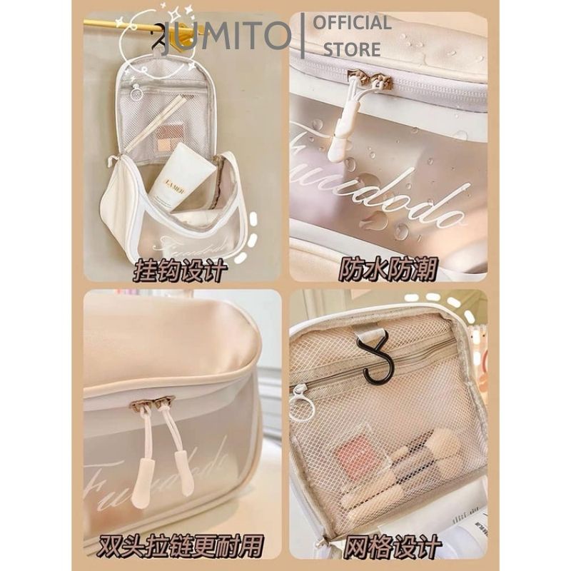 Túi xách nữ COS.METIC BAG đựng đồ mỹ phẩm đa năng nhiều ngăn nhựa PVC chống thấm nước JUMITO T3.003.HO