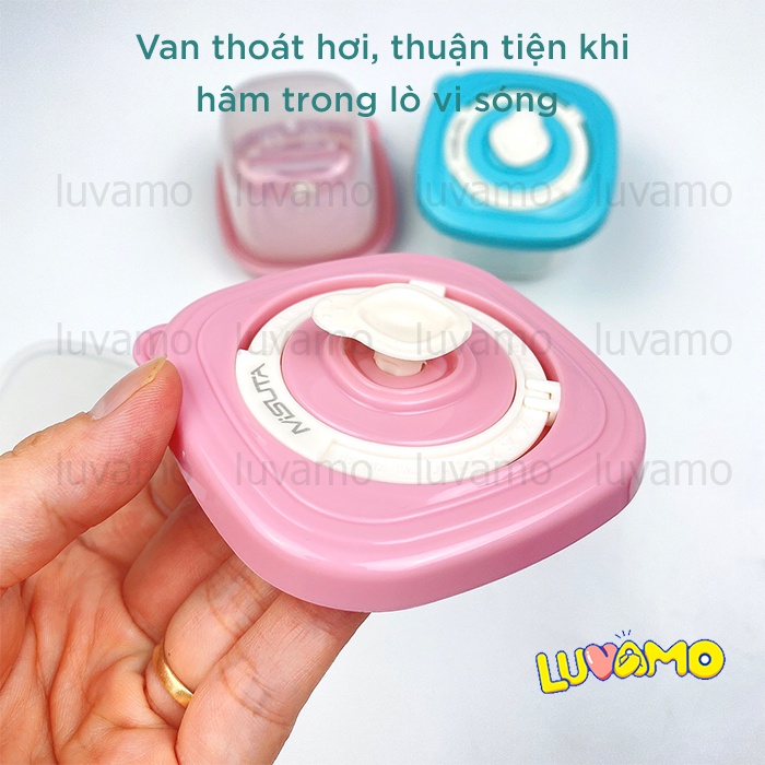Hộp trữ đồ ăn dặm cho bé Misuta dùng được trong lò vi sóng AD246