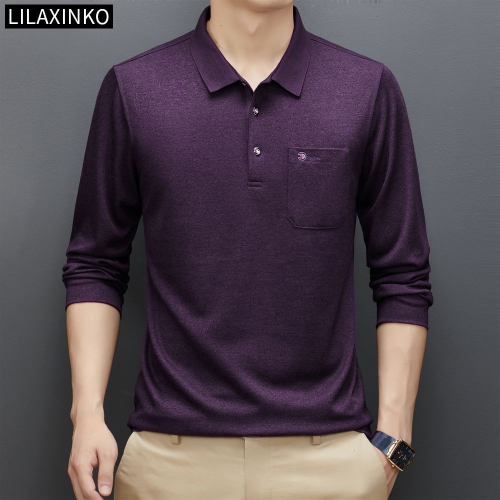 Áo Thun Polo Tay Dài Vải Cotton 3 Màu Thời Trang Thu Đông Cho Nam