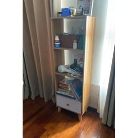 Kệ gỗ Trang Trí , Kệ sách gỗ MDF 5 tầng có ngăn tủ cao cấp phong cách Bắc Âu 150x40x24 mã KTT05