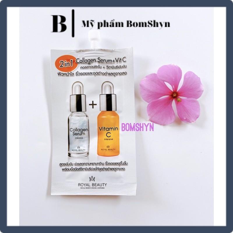 Serum 2in1 collagen +vit c chinh hãng thái lan dùng là mê 1 gói