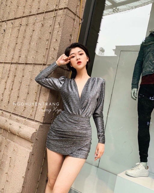 Váy body len nhũ 2 loại