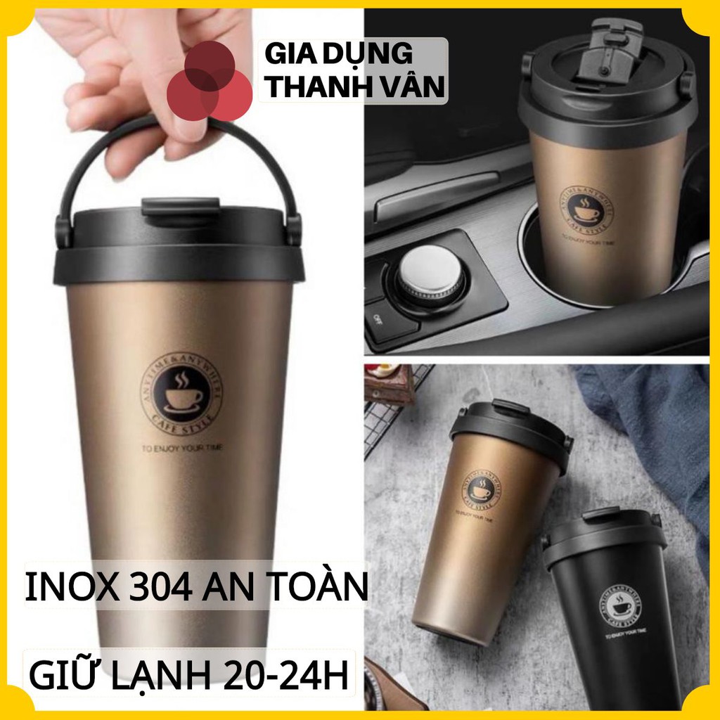 Bình giữ nhiệt, Ly giữ nhiệt Cafe Style hàn quốc cao cấp dung tích 500ml