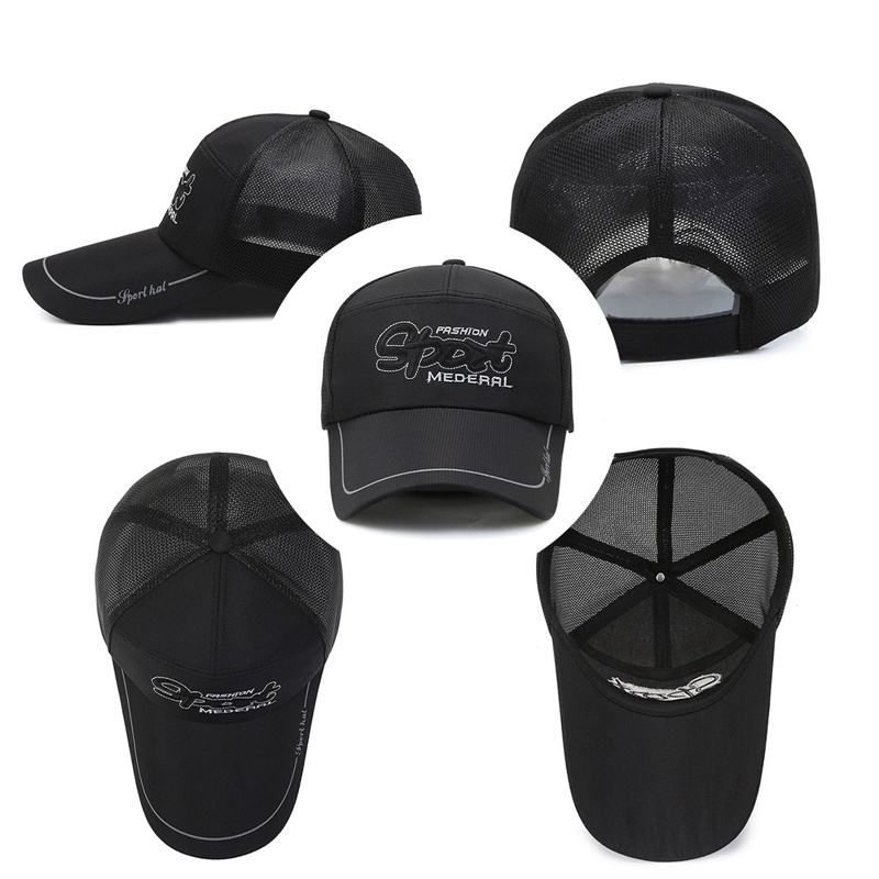 Mũ Lưỡi Trai Phối Lưới Thoáng Khí Thời Trang Unisex