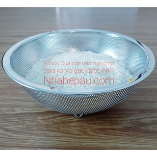 RỔ VO GẠO INOX 304 27CM Xk (LƯỚI NHỎ) 🍭