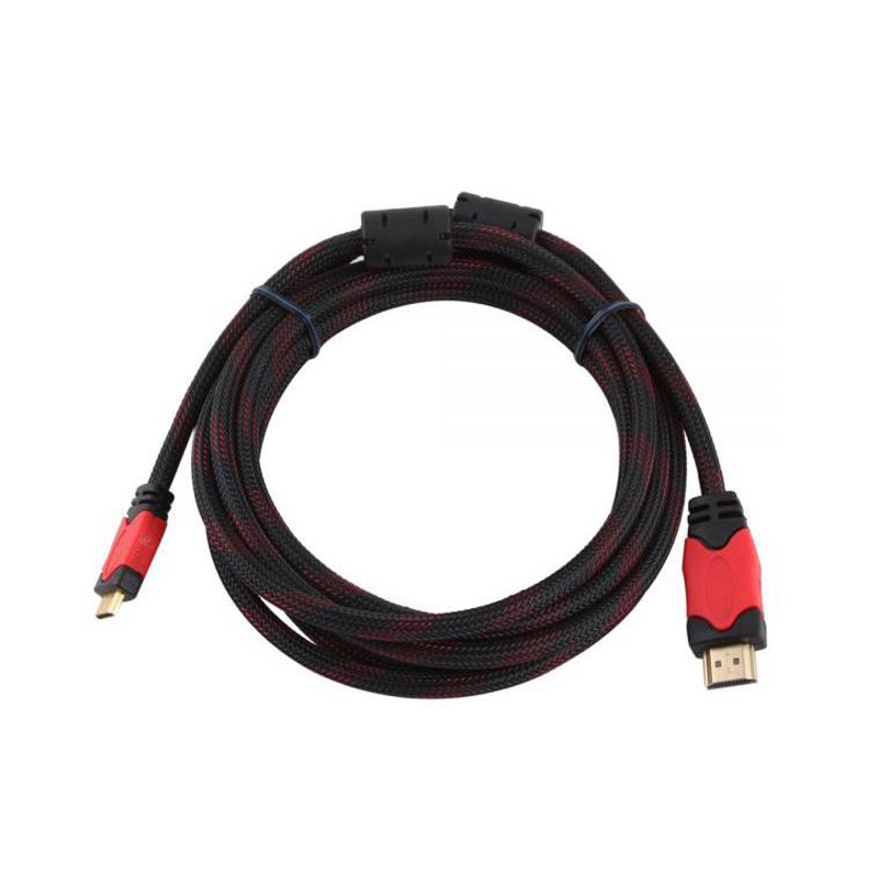 Cáp HDMI tròn bọc lưới đỏ đen 1M5-3M-5M