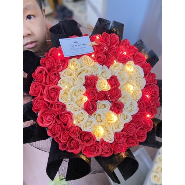 [QUÀ TẶNG SINH NHẬT]_ BÓ HOA HỒNG SÁP 99 BÔNG KẾT HỢP LƯỚi SIÊU SANG
