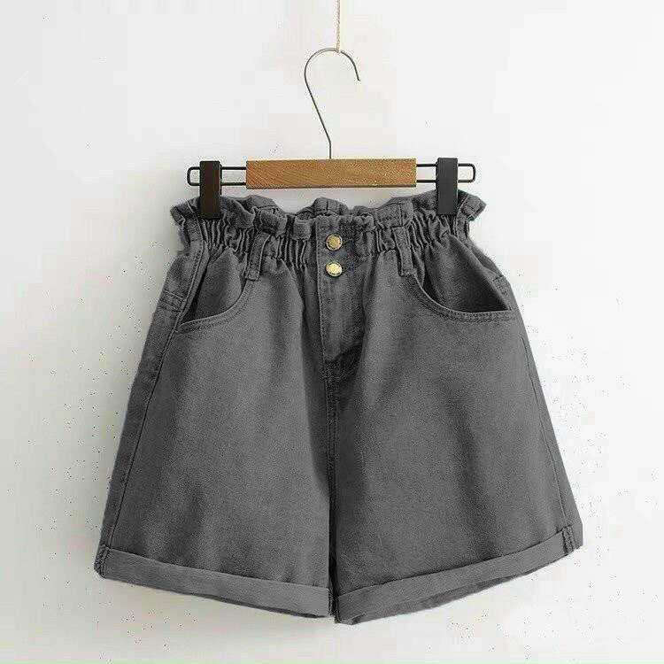 Quần short jean nữ lưng thun trơn vải bò cao cấp không giãn, quần đùi nữ ống rộng mẫu mới về, True Store, QJS003 | WebRaoVat - webraovat.net.vn