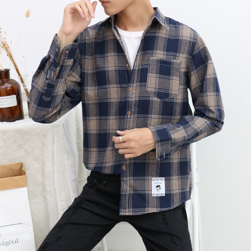 Áo sơ mi dài tay kẻ caro nam phong cách Hàn Quốc - KB01 KB06 | BigBuy360 - bigbuy360.vn