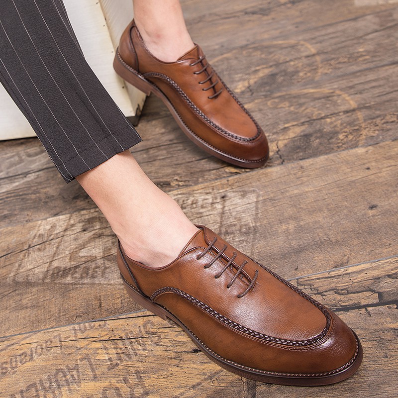 Giày tây chất liệu mềm mại thoáng khí thời trang công sở thanh lịch cho nam size 38~47