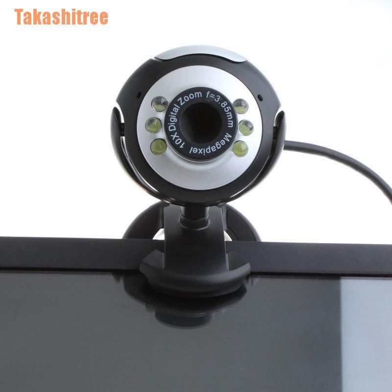 Webcam Usb 2.0 50.0m Tích Hợp 6 Đèn Led Kèm Mic Cho Máy Tính