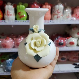Lọ hoa đắp hoa nổi 3D cao cấp