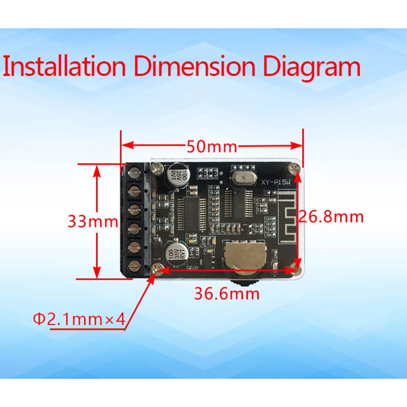 10W / 15W / 20W Stereo Bluetooth 5.0 Bảng mạch khuếch đại công suất 12V / 24V Mô-đun khuếch đại kỹ thuật số công suất cao XY-P15W