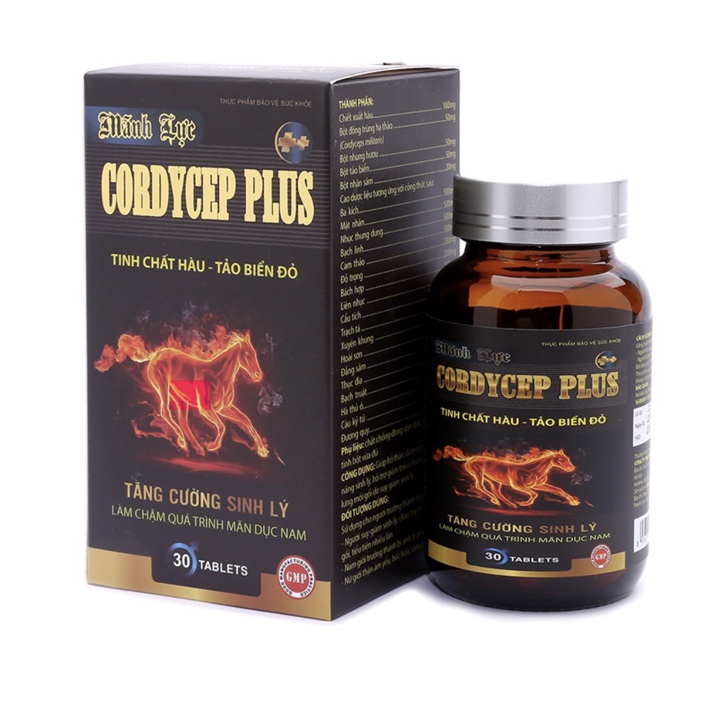 Mãnh lực Cordycep Plus tăng cường sinh lý nam, bổ thận tráng dương - 30 viên