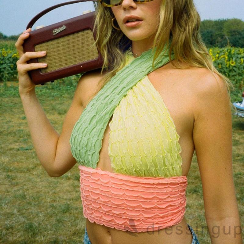 Áo Cổ Chữ V Hở Lưng Ôm Dáng Quyến Rũ Dành Cho Nữ