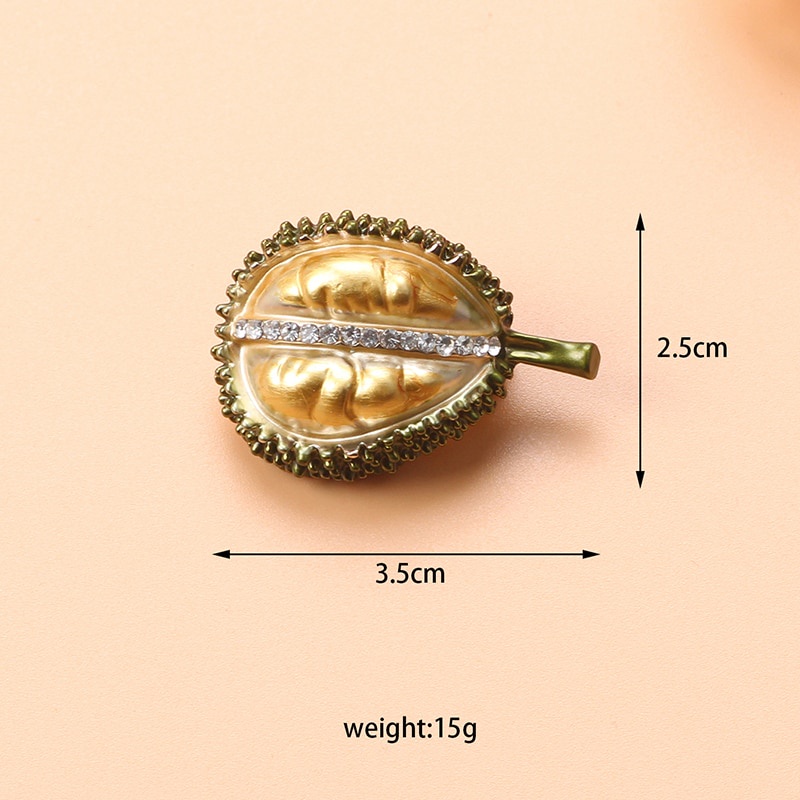 Gold Durian Brooch Ladies Red Enamel Pomegranate Brooch Alloy Fruit Casual Wedding Brooch Brooch Gift