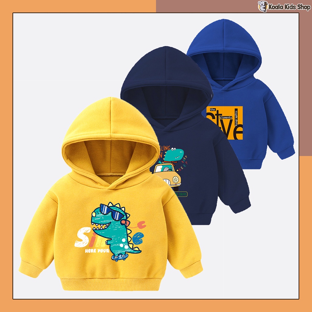 Áo nỉ Hoodie chui đầu bé trai Áo khoác có mũ thu đông trẻ em 2-7 tuổi