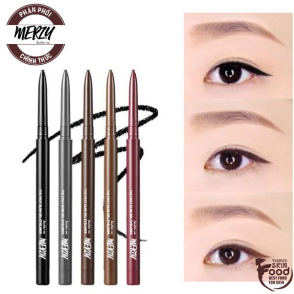 Chì Kẻ Mắt Siêu Mảnh Chống Trôi, Siêu bền, Siêu Lỳ Merzy The First Slim Gel Eyeliner 0.05g