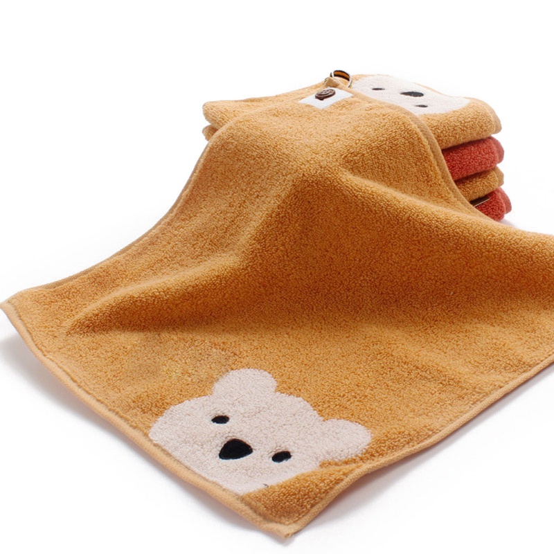 Khăn lau mặt làm từ cotton mềm mại in họa tiết gấu hoạt hình dễ thương cho bé