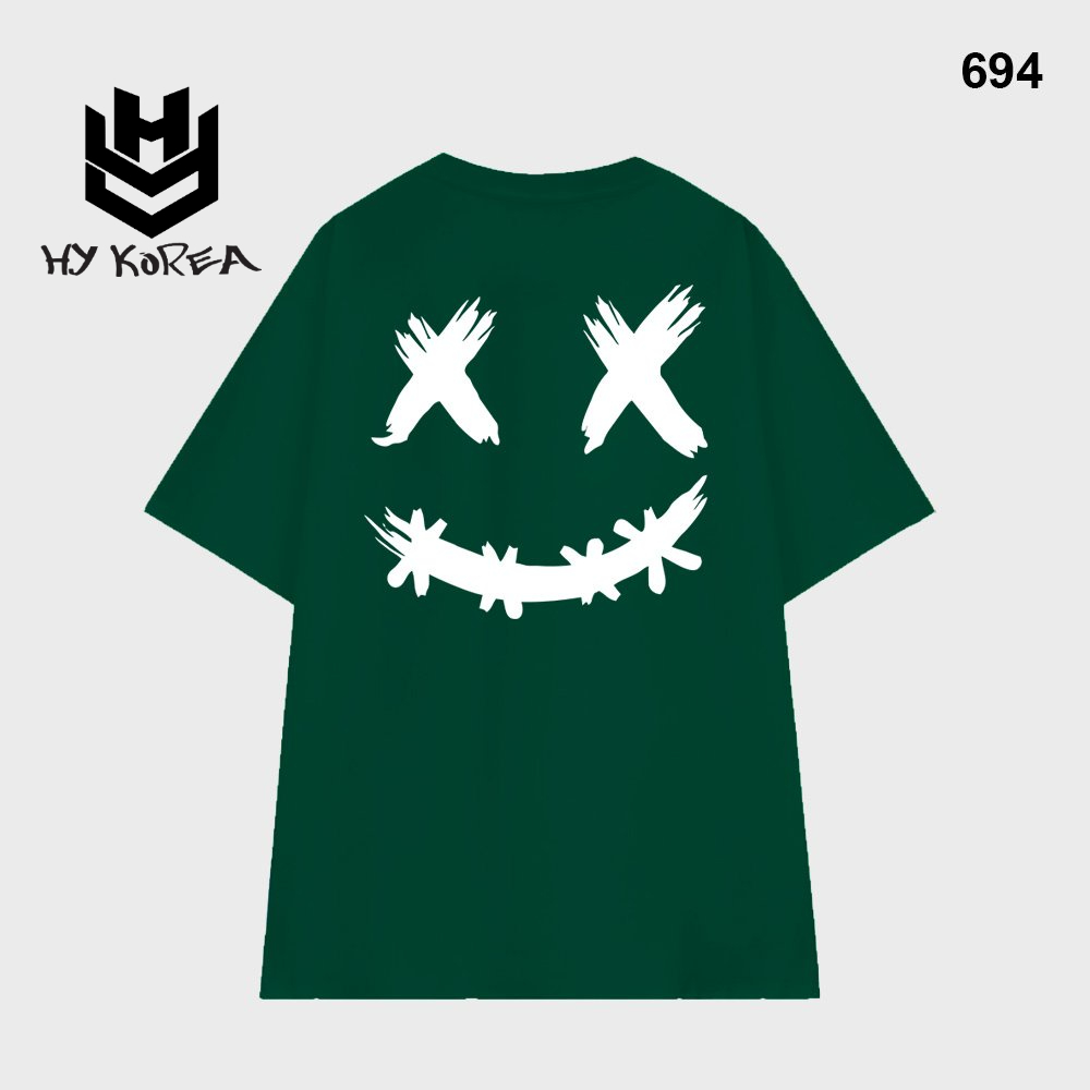 Áo Thun Tay Lỡ Nam Nữ Form rộng Streetwear Mặt cười XX 694 HY KOREA