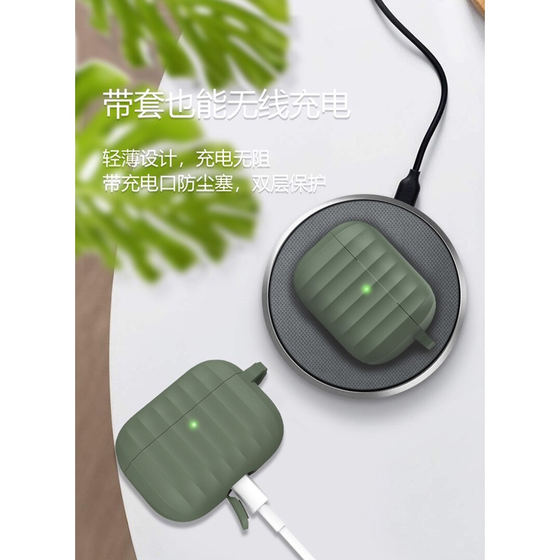 Bao Ốp Case Airpods PRO Silicon Gân Sọc Chống Sốc