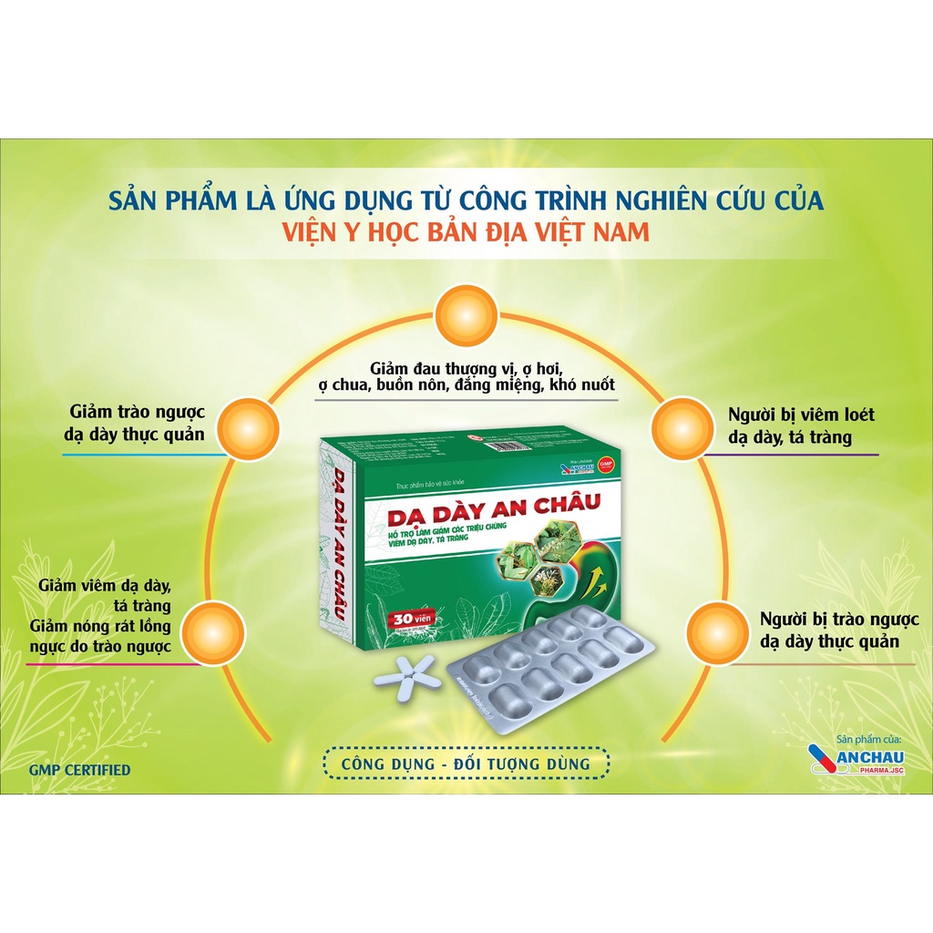 Dạ dày An Châu - hỗ trợ giảm trào ngược dạ dày, viêm loét dạ dày
