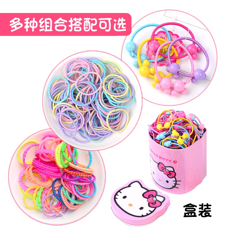 Set 100 dây buộc tóc phong cách hoạt hình xinh xắn chất lượng cao cho các bé